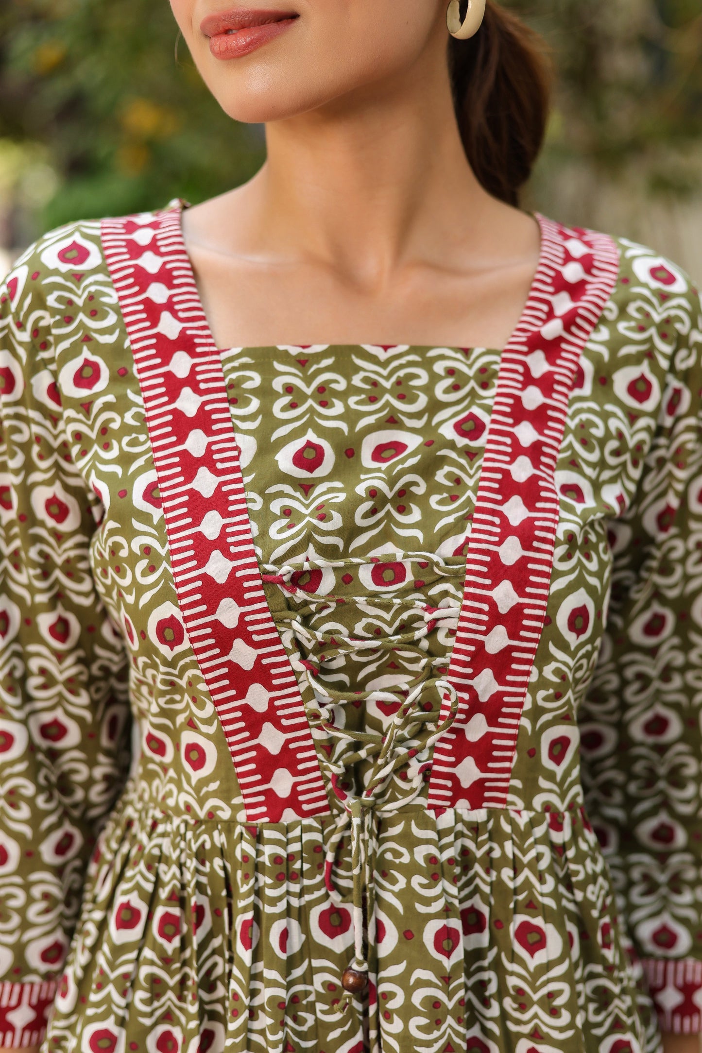 Ethnic Motifs Printed Pure Cotton Peplum Top