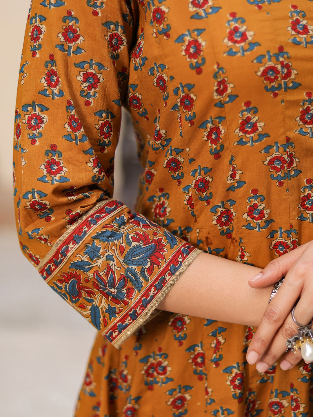 Women Ethnic Motifs Printed Cotton Anarkali Kurta with Trousers & Dupatta