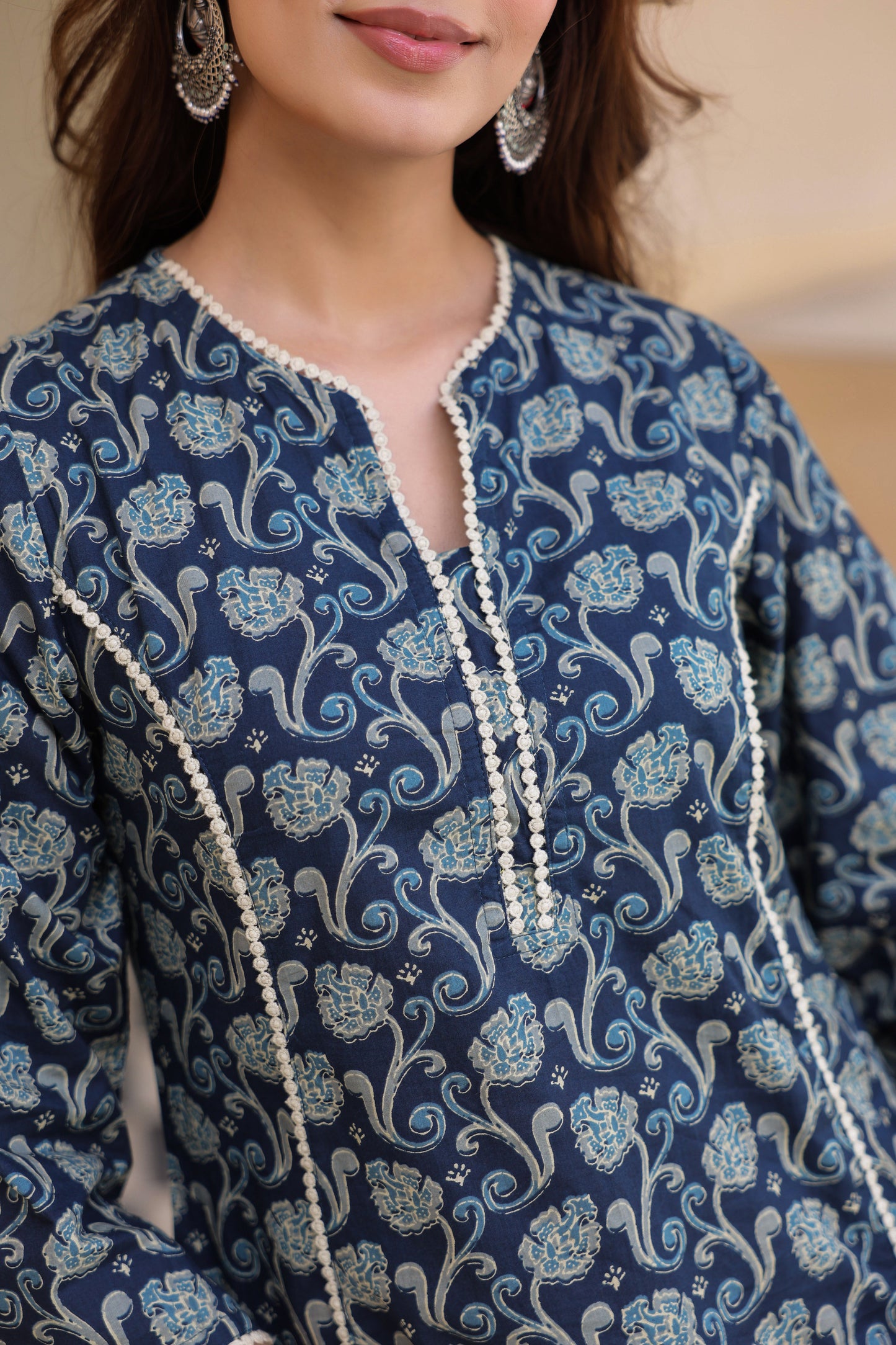 Women Floral Printed Daily Pure Cotton Straight Kurta