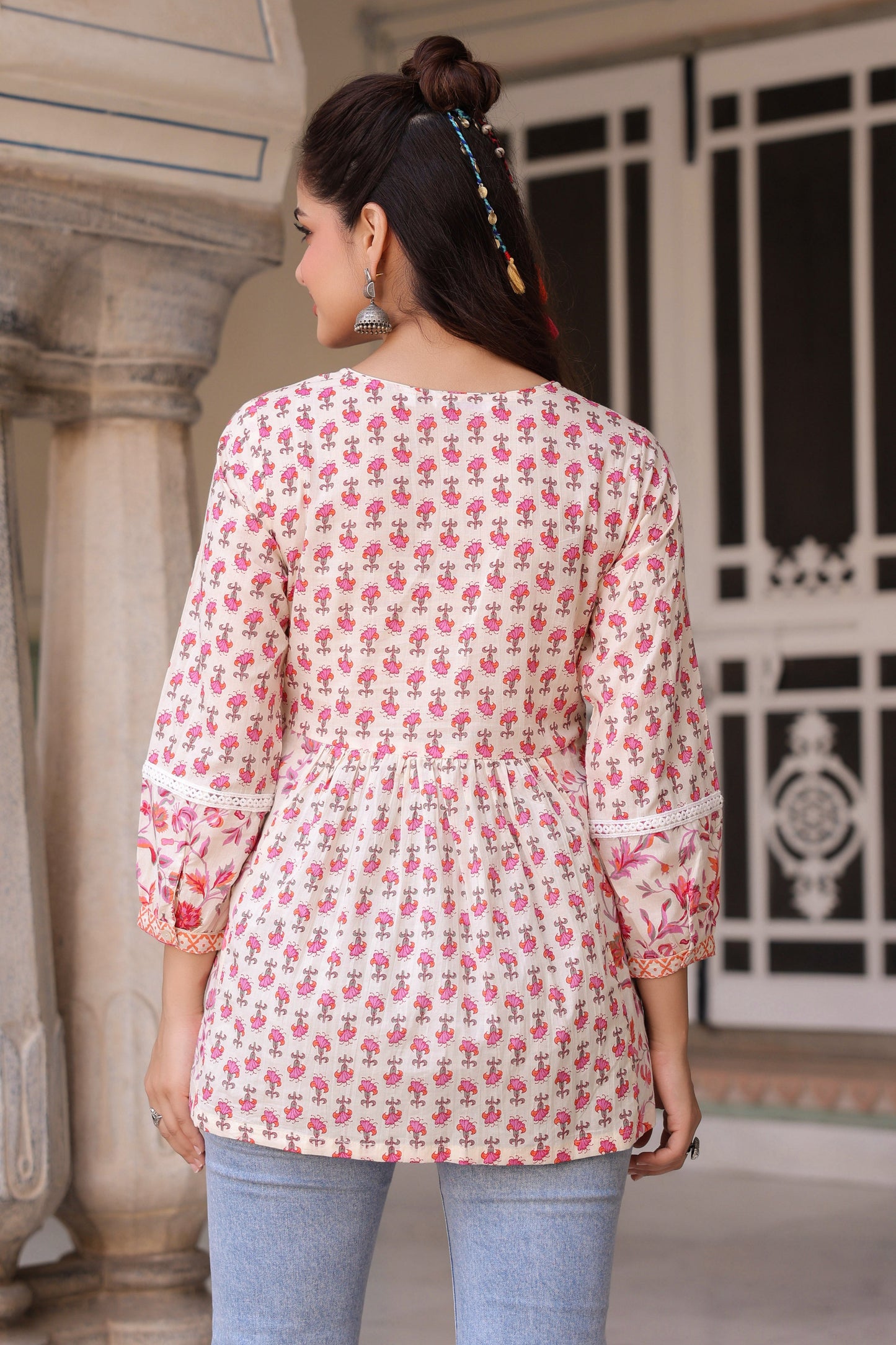 Ethnic Motifs Printed Cotton A-Line Top