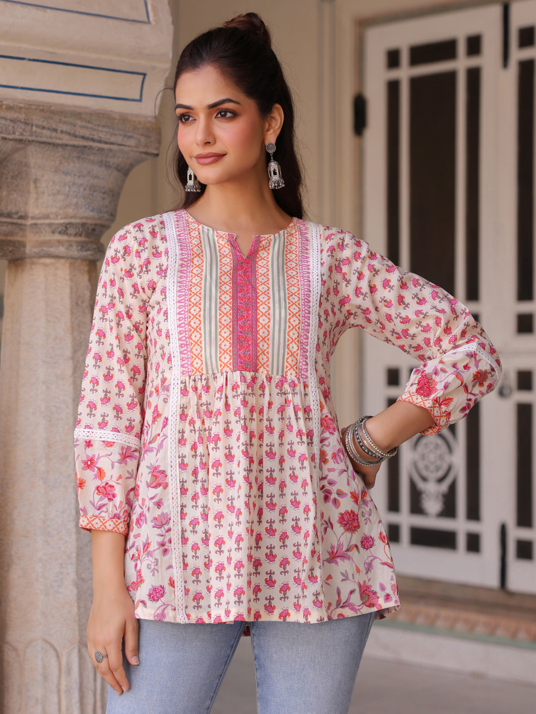 Ethnic Motifs Printed Cotton A-Line Top