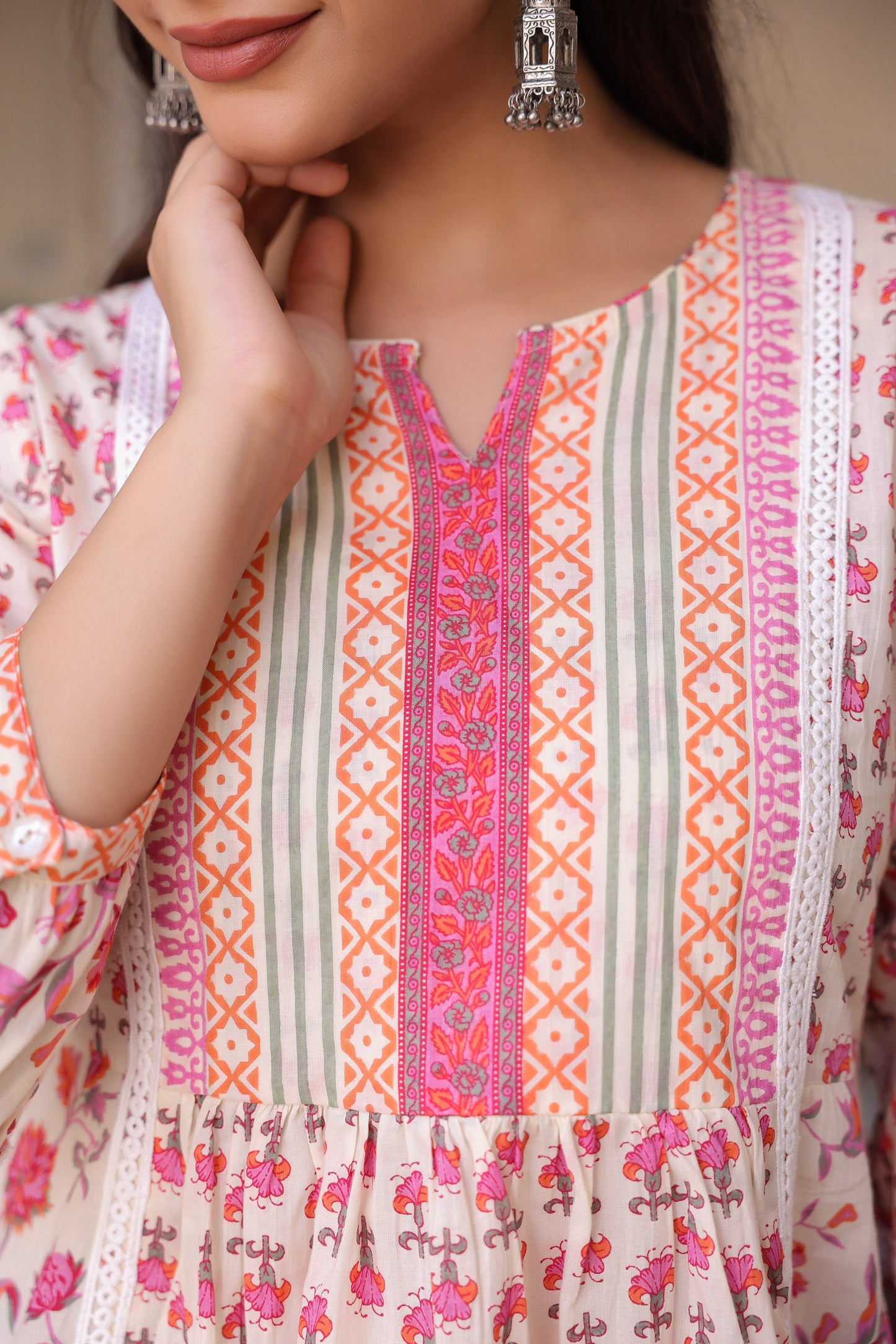 Ethnic Motifs Printed Cotton A-Line Top