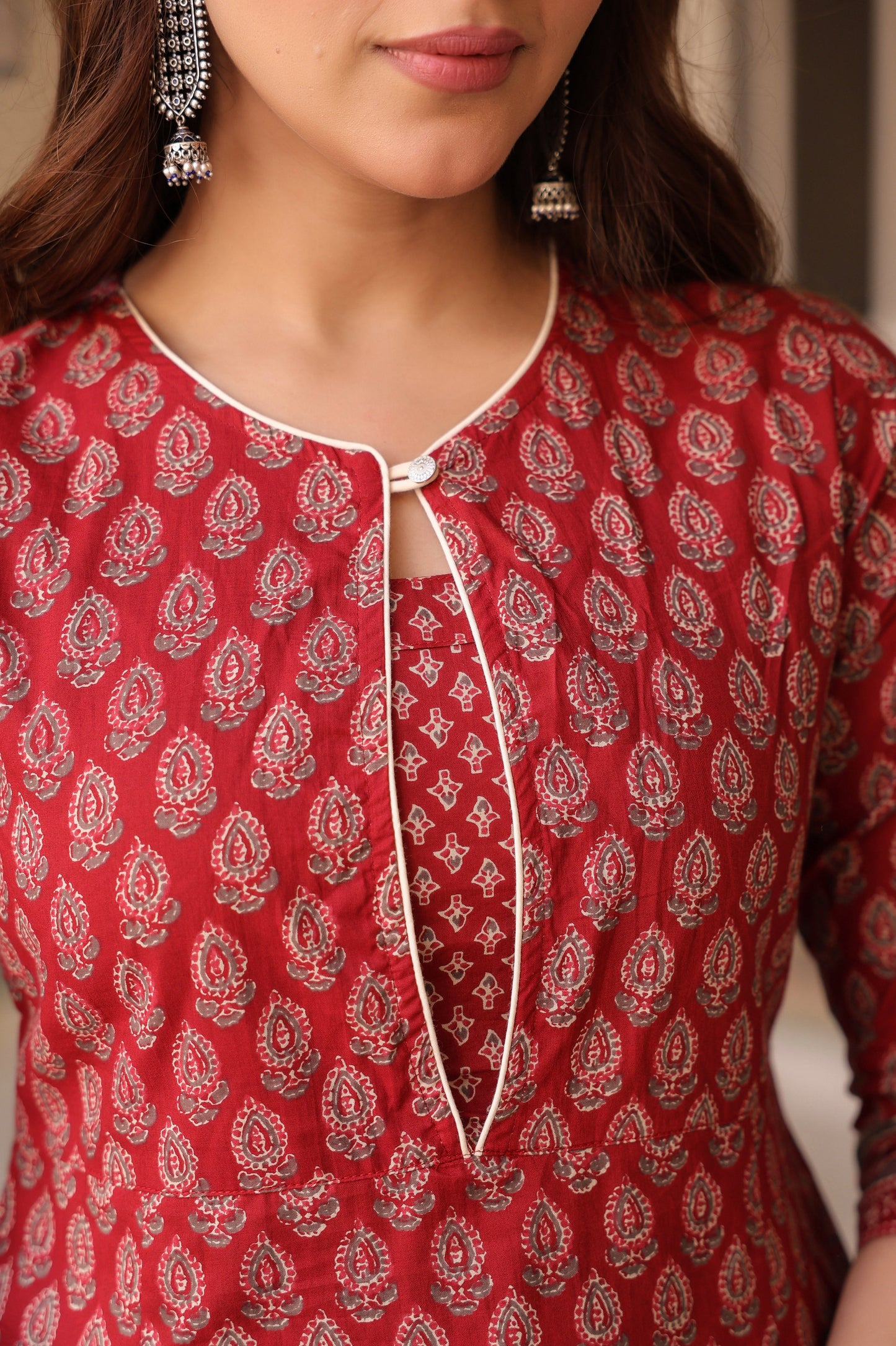 Ethnic Motifs Print Pure Cotton Top