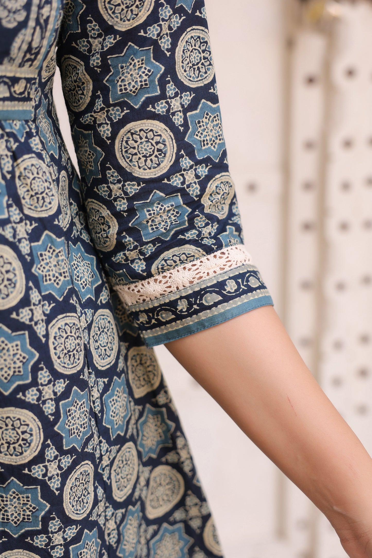 Women Ethnic Motifs Printed Pure Cotton Peplum Top