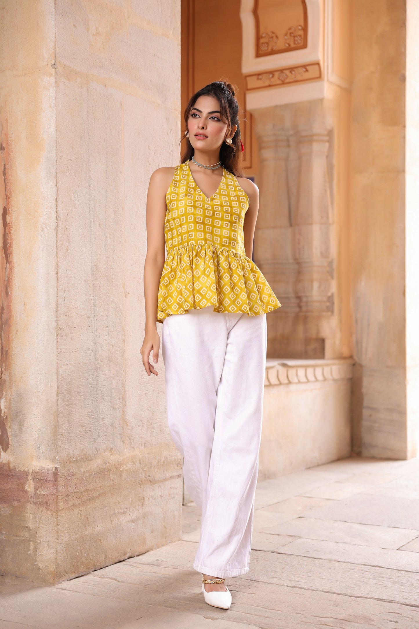 Women Print Cotton Top