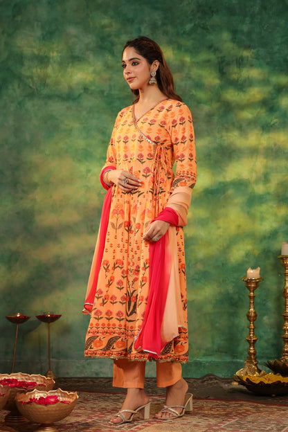 Women Ethnic Motifs Printed Pure Cotton Kurta with Trousers & Dupatta