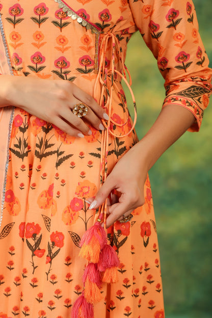 Women Ethnic Motifs Printed Pure Cotton Kurta with Trousers & Dupatta