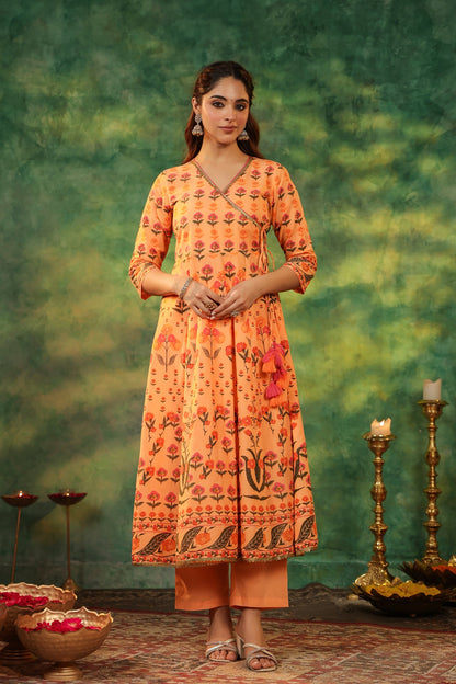 Women Ethnic Motifs Printed Pure Cotton Kurta with Trousers & Dupatta