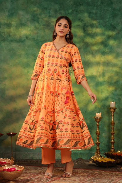 Women Ethnic Motifs Printed Pure Cotton Kurta with Trousers & Dupatta