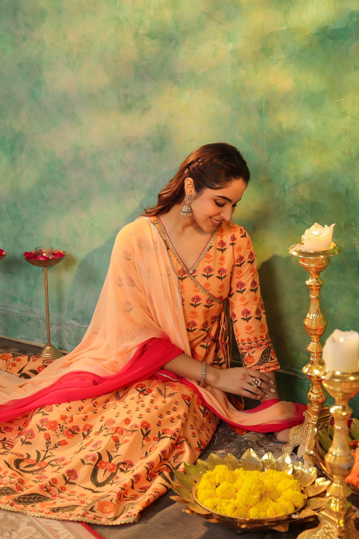 Women Ethnic Motifs Printed Pure Cotton Kurta with Trousers & Dupatta