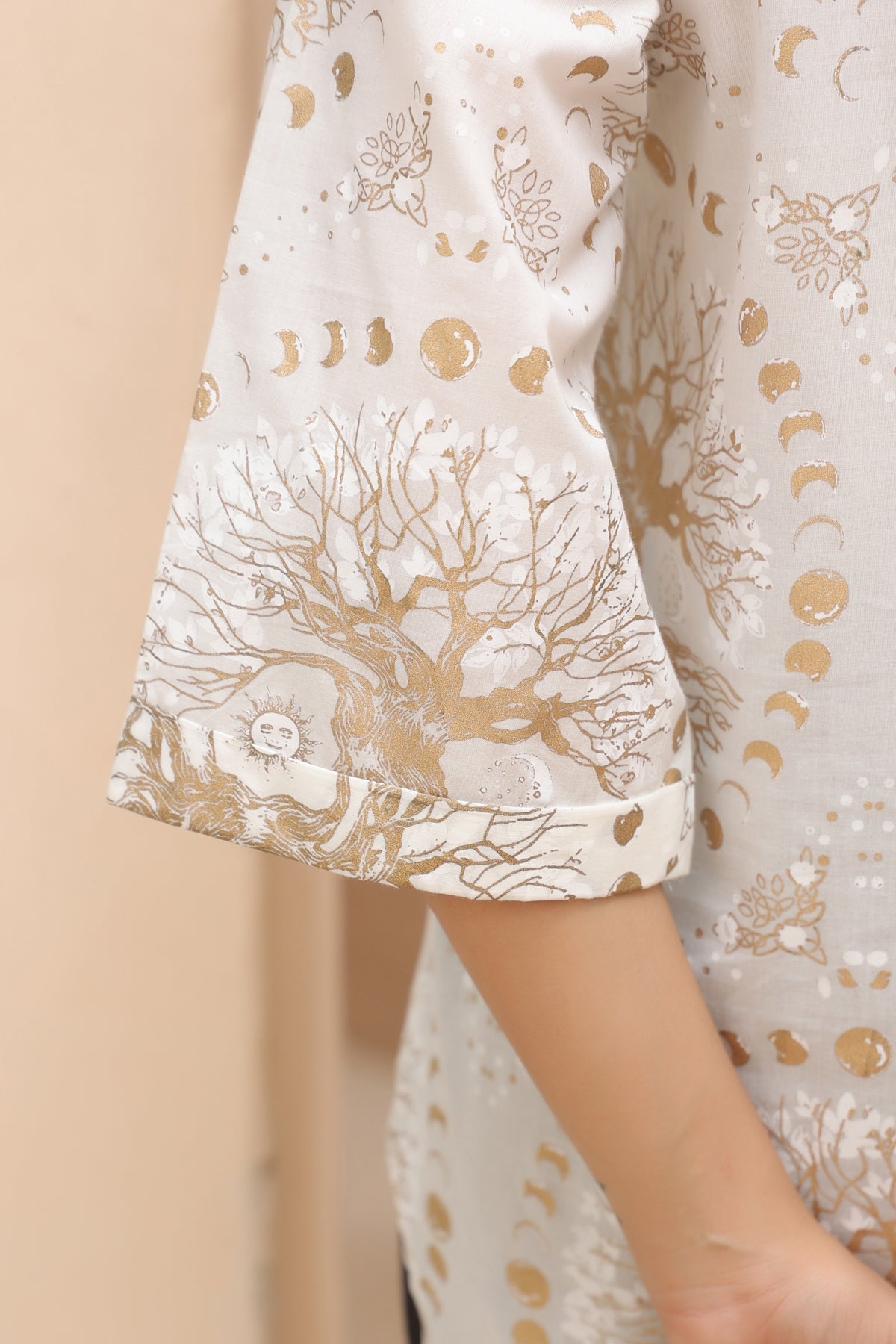 Shirt Collar Printed Tunic