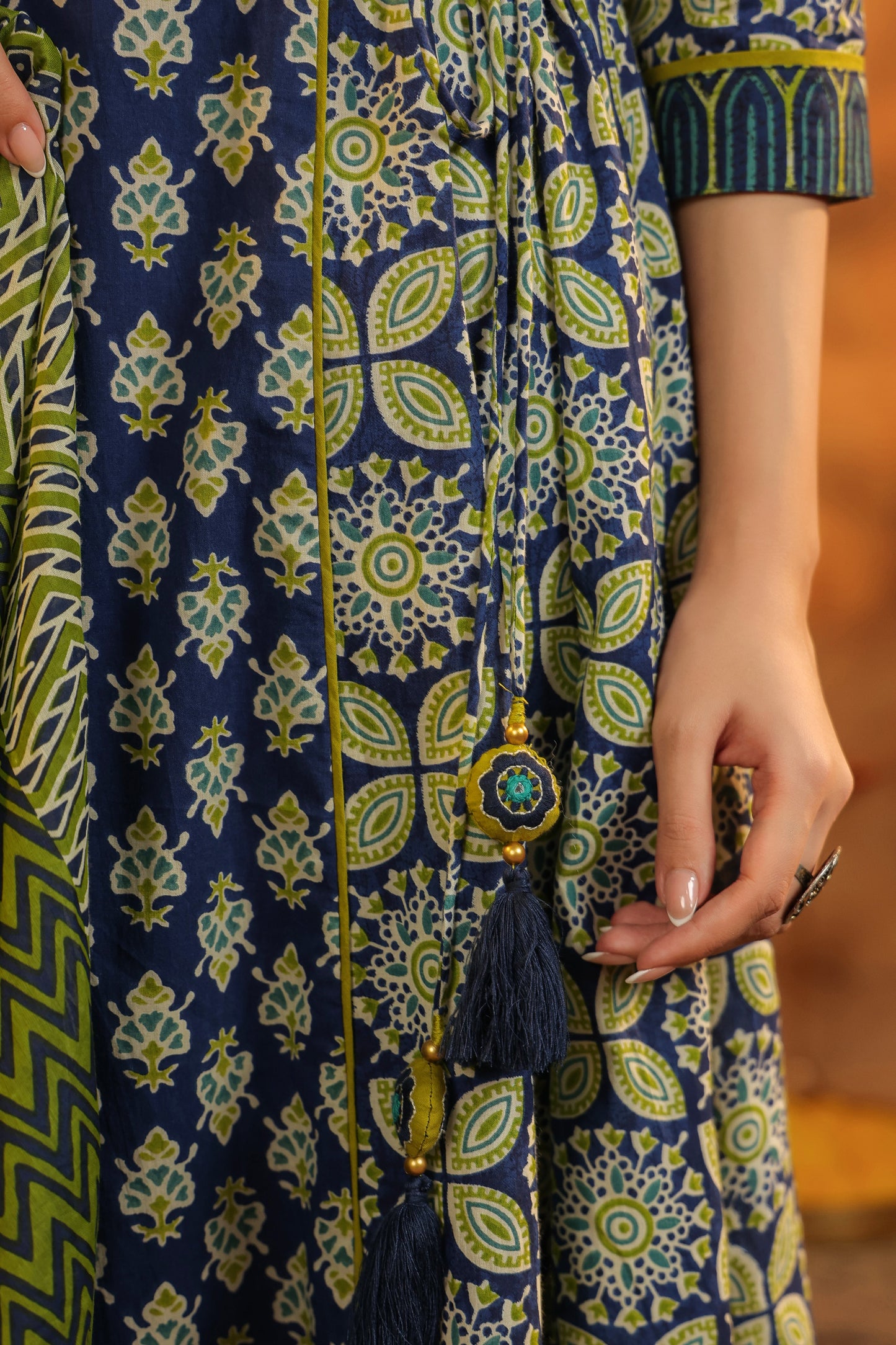 Women Ethnic Motifs Printed Regular Pure Cotton Kurta with Trousers & With Dupatta