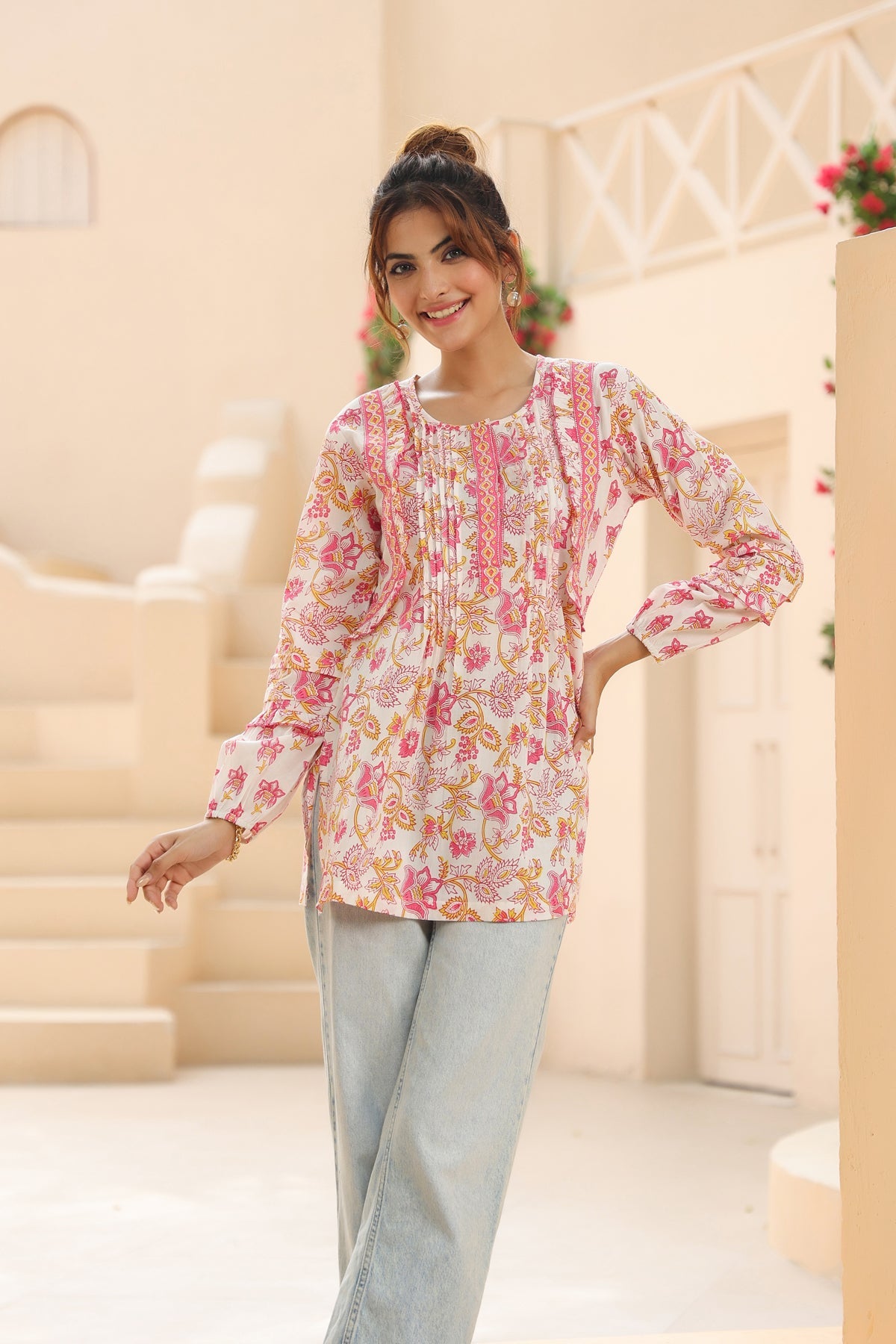 Floral Print Cotton Top
