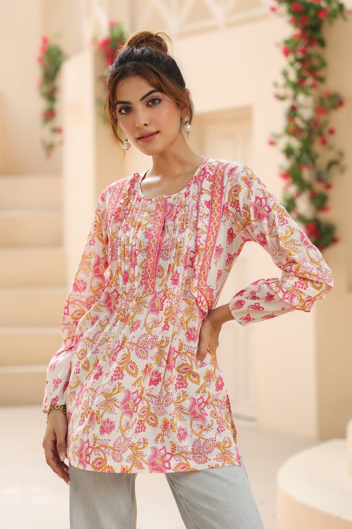 Floral Print Cotton Top