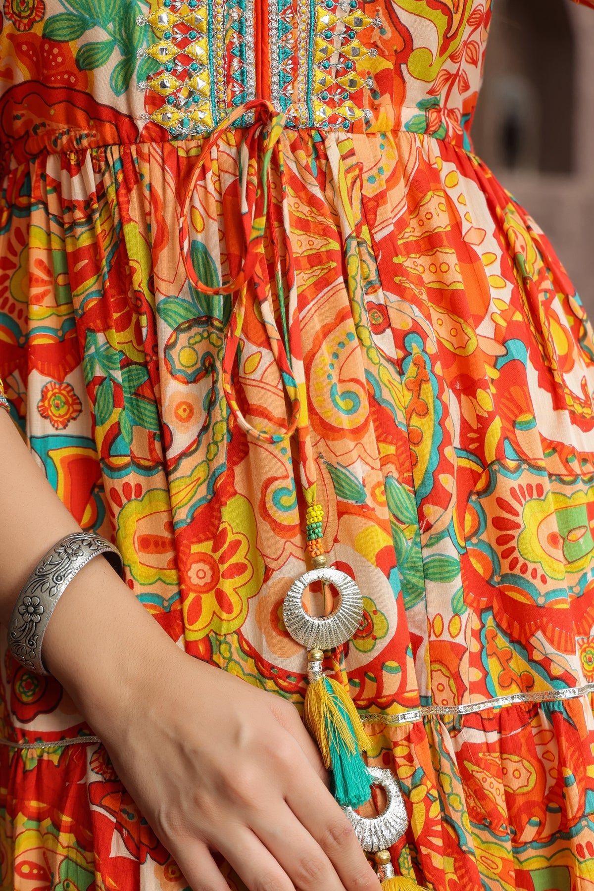 Ethnic Motifs Printed Pure Cotton Anarkali Ethnic Dress