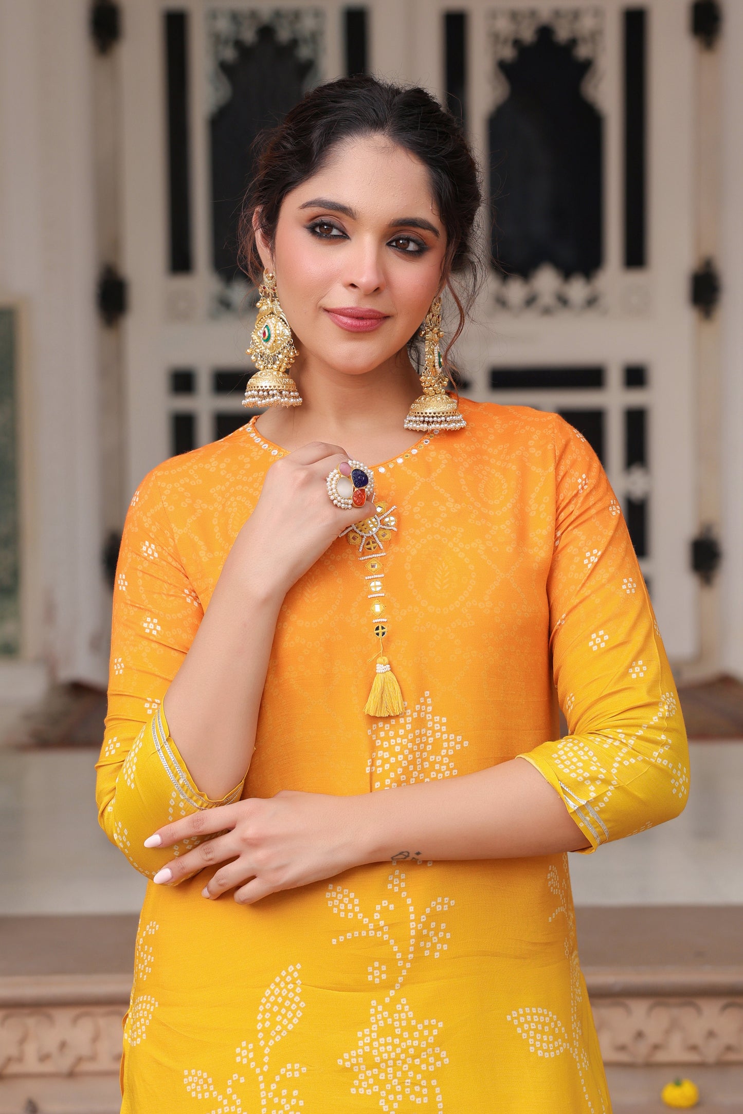 Printed Round Neck Tunic With Trouser