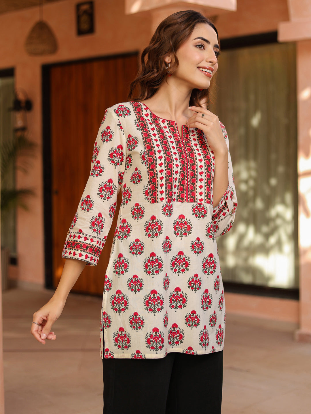 Ethnic Motifs Printed Pure Cotton Kurti