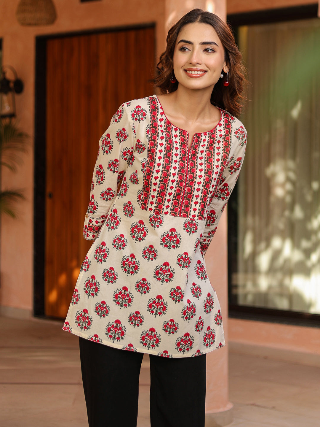Ethnic Motifs Printed Pure Cotton Kurti