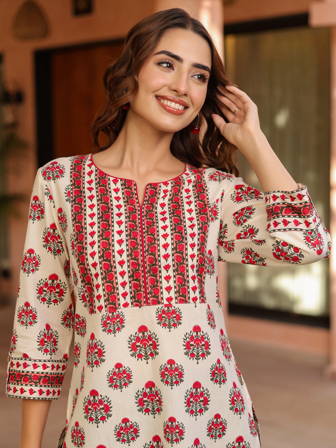 Ethnic Motifs Printed Pure Cotton Kurti