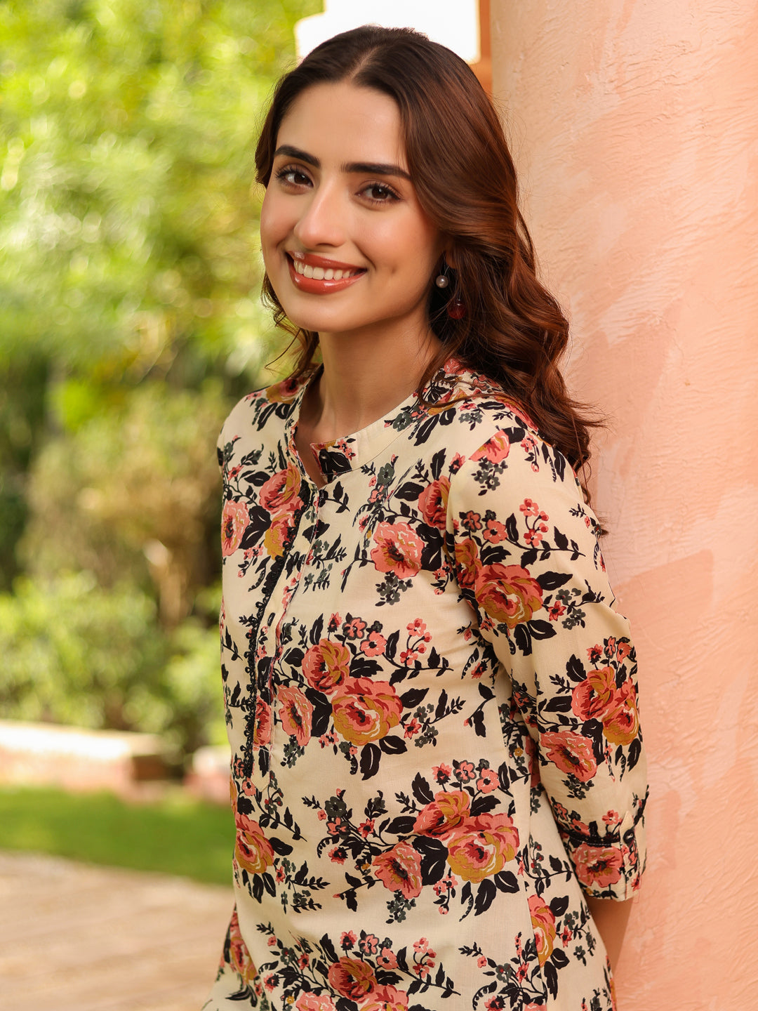 Women Floral Printed Pure Cotton Kurti